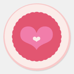 Stickers Coeur d'amour rose Saint Valentin
