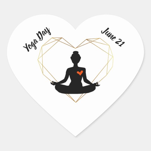 Stickers Coeur de jour de Yoga (Devant)