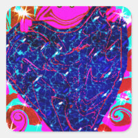 Stickers Coeur de la grenouille rose