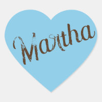 Stickers Coeur de nom ancien (Sky Blue & Copper)