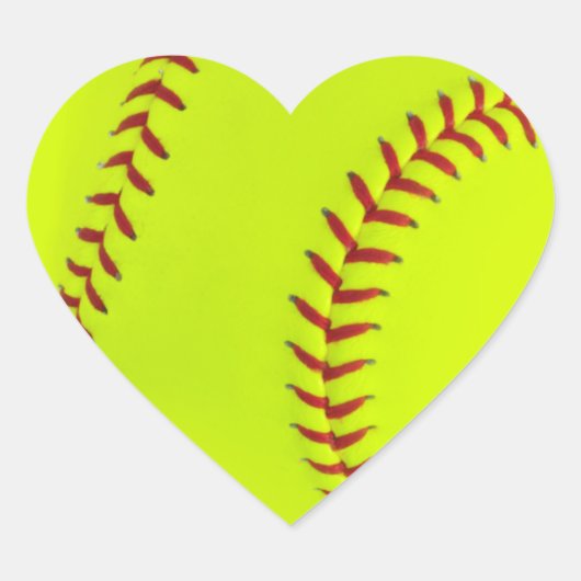 Stickers Coeur de softball pour filles (Devant)