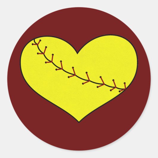 Stickers Coeur de softball rapide (Devant)