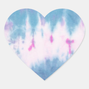 Stickers Coeur de teinture bleu et rose par Akasha