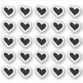 Stickers Coeur Doodle Noir (Devant)