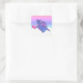 Stickers Coeur Dragon Bleu - Rose - Violet (Sac)