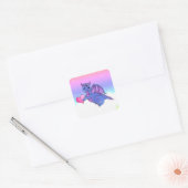 Stickers Coeur Dragon Bleu - Rose - Violet (Enveloppe)