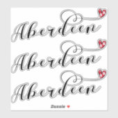Stickers Coeur Drapeau Aberdeen, Aberdonien (Feuille)