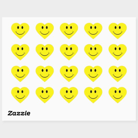 Stickers Coeur du visage jaune (Feuille)