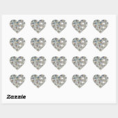 Stickers Coeur en cristaux brillants (Feuille)