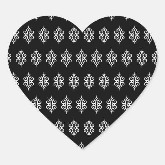 Stickers Coeur en dentelle noire (Devant)