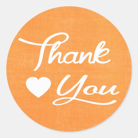 Stickers Coeur en Merci orange / Sceau (Devant)