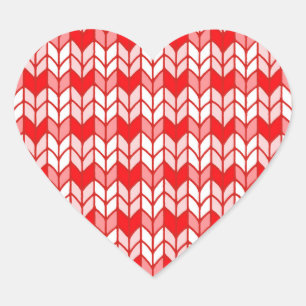 Stickers Coeur EN VICHY KNIT ROUGE
