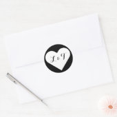 Stickers Coeur et Blanc Monogramme Chic (Enveloppe)