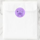 Stickers Coeur et Citation Papillon pourpre (Sac)