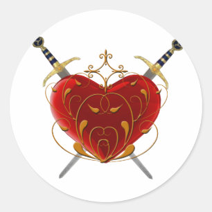 Stickers Coeur Et Dagers