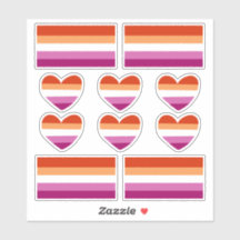 Stickers Coeur et Drapeau de la fierté lesbienne