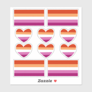 Stickers Coeur et Drapeau de la fierté lesbienne
