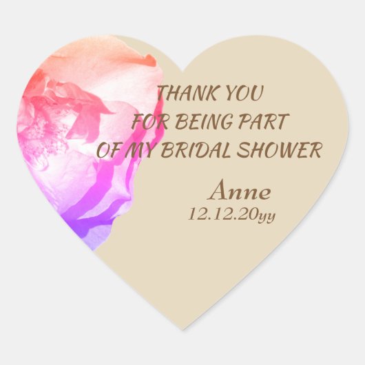 Stickers Coeur Fête des mariées Rose Rose (Devant)