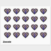 Stickers Coeur Filigree Bleu (Feuille)