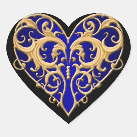 Stickers Coeur Filigree Bleu (Devant)