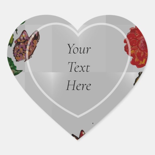 Stickers Coeur Fleurs et Fleurs (Devant)