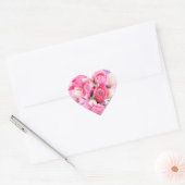 Stickers Coeur Fleurs Roses (Enveloppe)