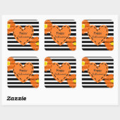 Stickers Coeur Floral Halloween heureux (Feuille)