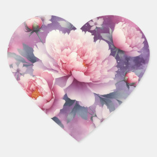 Stickers Coeur Galaxy Peony