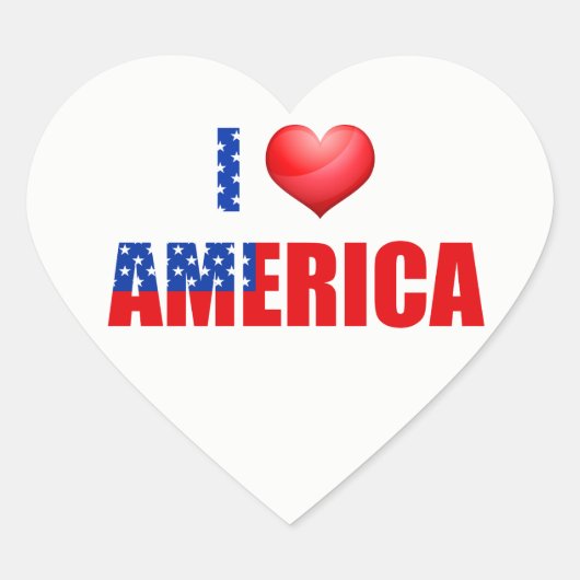 Stickers Coeur-I Love America (Devant)