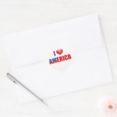 Stickers Coeur-I Love America (Enveloppe)