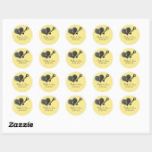 Stickers Coeur Jaune et Mariage Clé (Feuille)