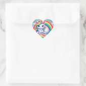 Stickers Coeur Kittycorn Arc-en-ciel (Sac)