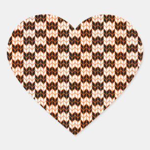 Stickers coeur KNIT ORANGE NOIR