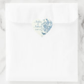 Stickers Coeur Mariage bleu marine ivoire (Sac)