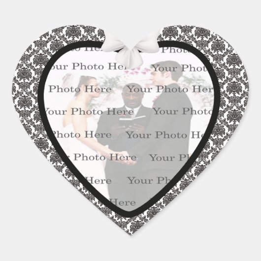 Stickers Coeur Mariage Damask Elegance (Devant)