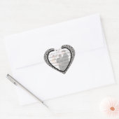 Stickers Coeur Mariage Damask Elegance (Enveloppe)