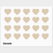 Stickers Coeur Mariage en dentelle vintage (Feuille)