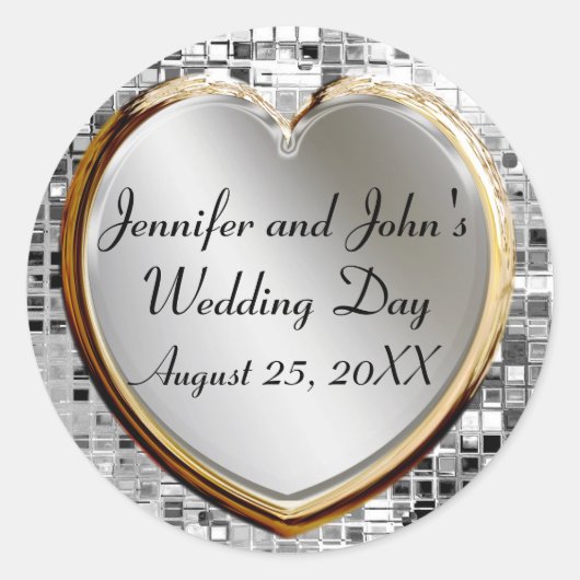 Stickers Coeur mariage Et Séquins (Devant)