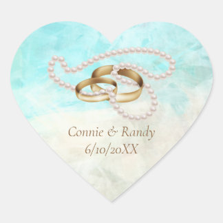 Stickers Coeur Mariage Tropical