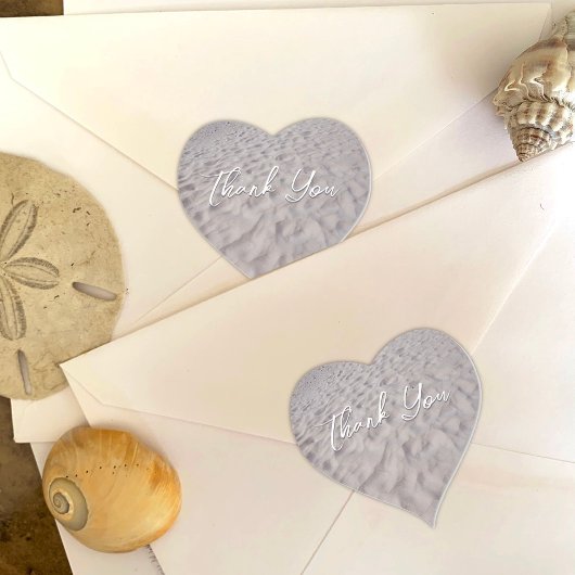 Stickers Coeur Merci de sable de plage