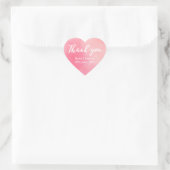 stickers coeur Merci mariage couleur rose (Sac)