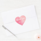 stickers coeur Merci mariage couleur rose (Enveloppe)