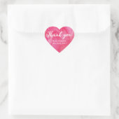 stickers coeur Merci mariage couleur rose (Sac)