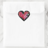 Stickers Coeur mignon Pois noir (Sac)