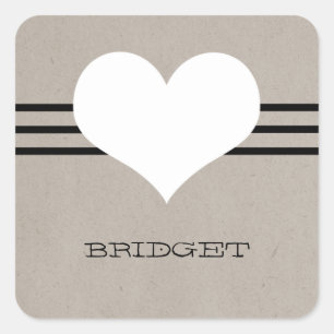 Stickers Coeur moderne beige