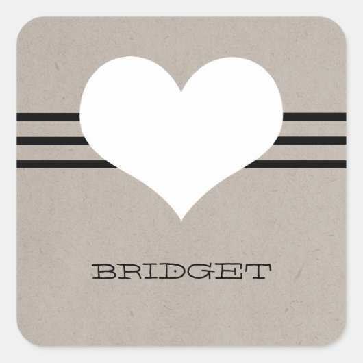 Stickers Coeur moderne beige (Devant)