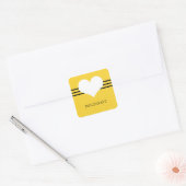Stickers Coeur moderne Jaune (Enveloppe)