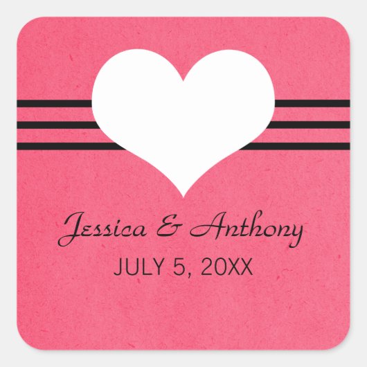 Stickers Coeur moderne, Rose (Devant)