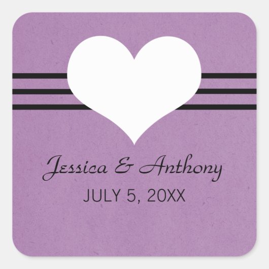 Stickers Coeur Moderne, Violet (Devant)