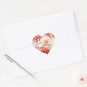 Stickers Coeur Monoagram Fleur de Corail (Enveloppe)